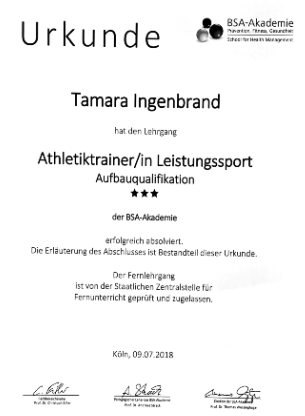 Zertifizierte Trainerin für Athleten und Sportler Trier und Wittlich