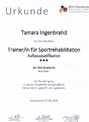 Zertifizierte Trainerin für Sportrehabilitation in Trier, Wittlich und Bitburg